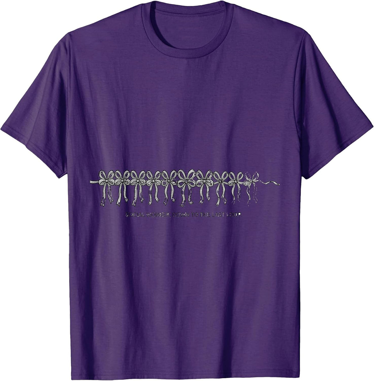 Social Worker Down To The Last Loop Funny Christmas Party T-Shirt - Purple