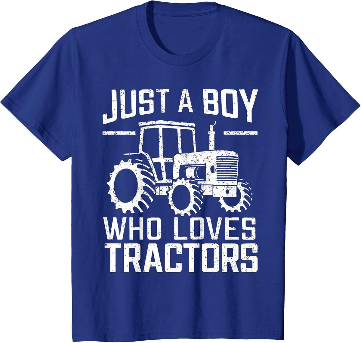 Just A Boy Who Loves Tractors Farmer Farm Lover T-Shirt - Royal Blue