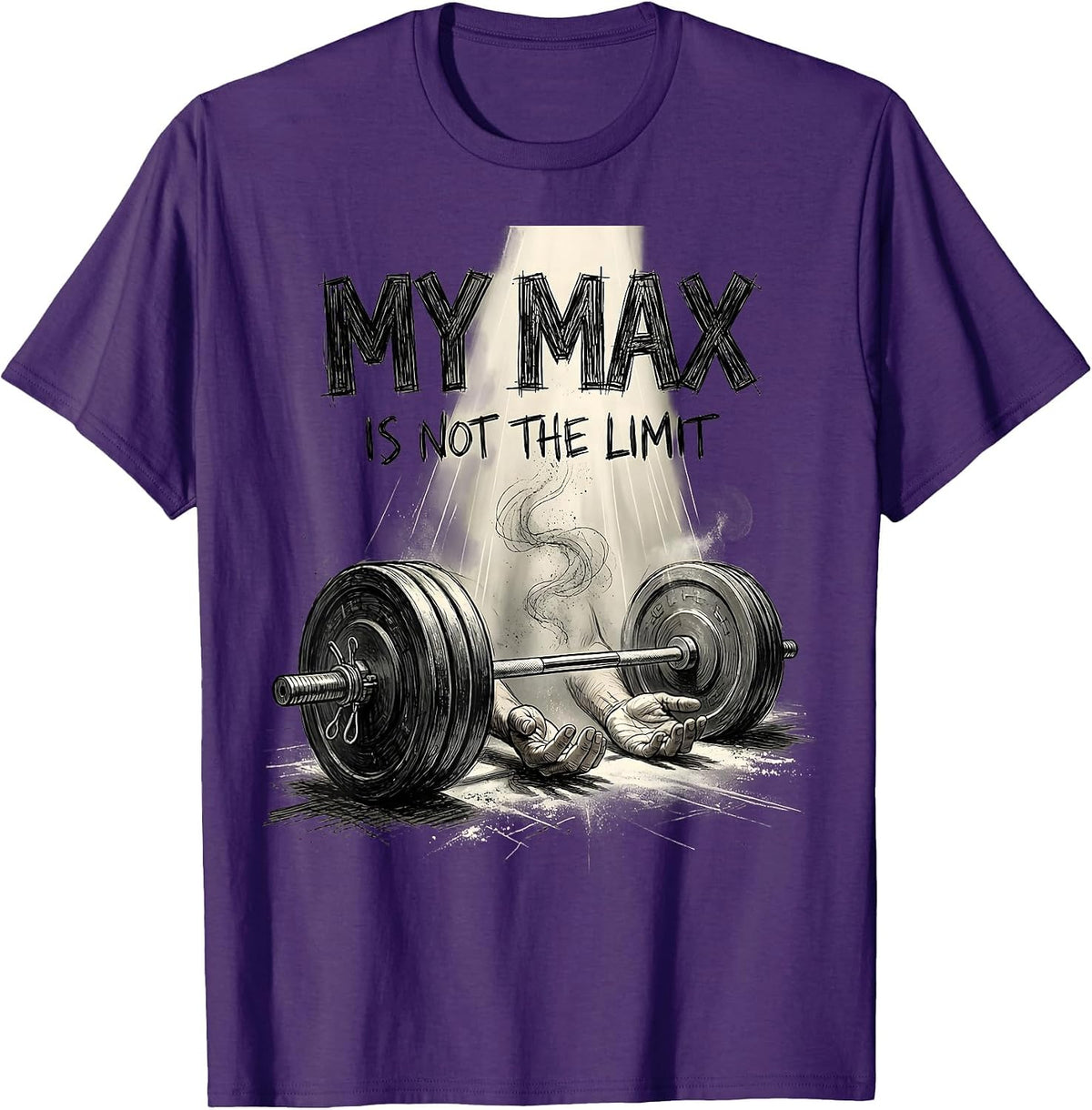 Men's My Max Is Not The Limit Faith Fitness Funny Gym Workout T-Shirt - Purple