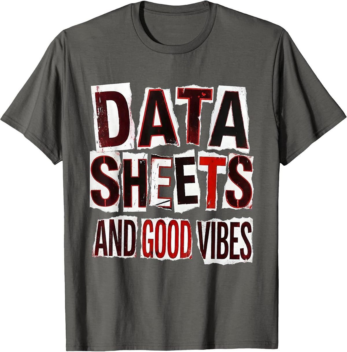Data Sheets and Good Vibes Paraprofessional T-Shirt - Asphalt Grey