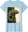 Women's Chameleon Camo Mossy Tree Bark Illustration T-Shirt - Baby Blue