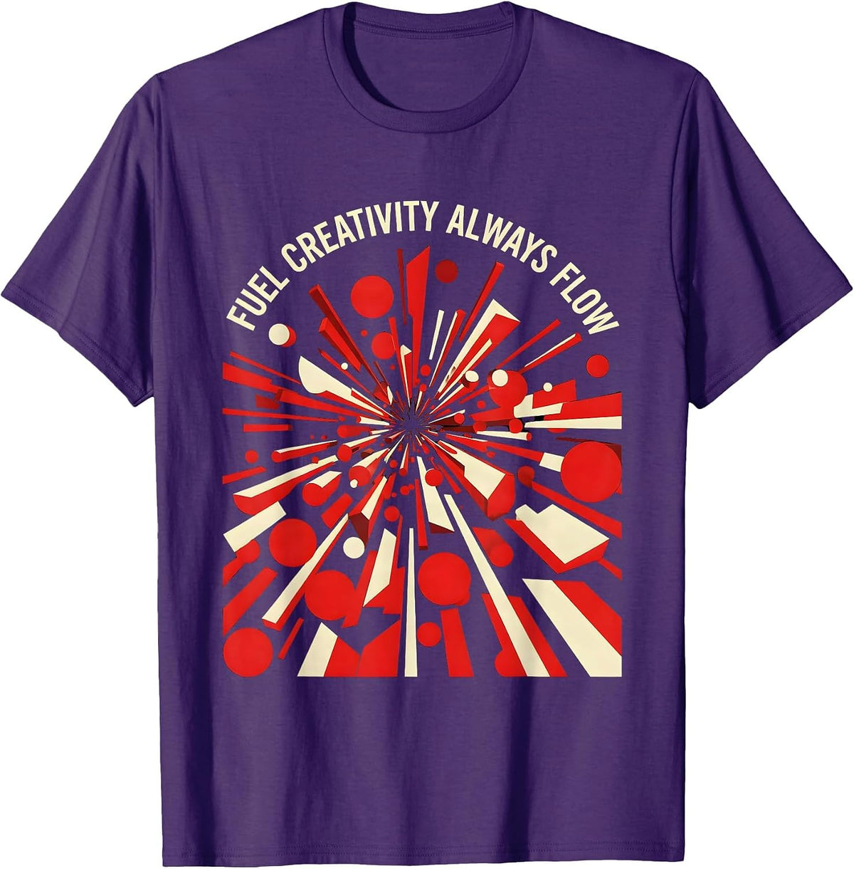 Men's Fuel Creativity Always Flow Artistic Design T-Shirt - Purple