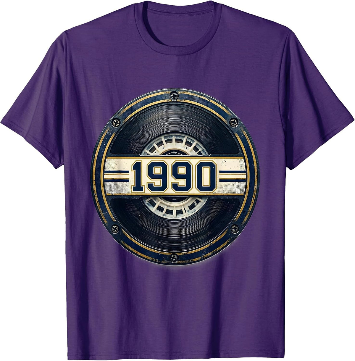 1990 Vintage Retro Cassette Tape Hip Hop Music Nostalgia T-Shirt - Purple