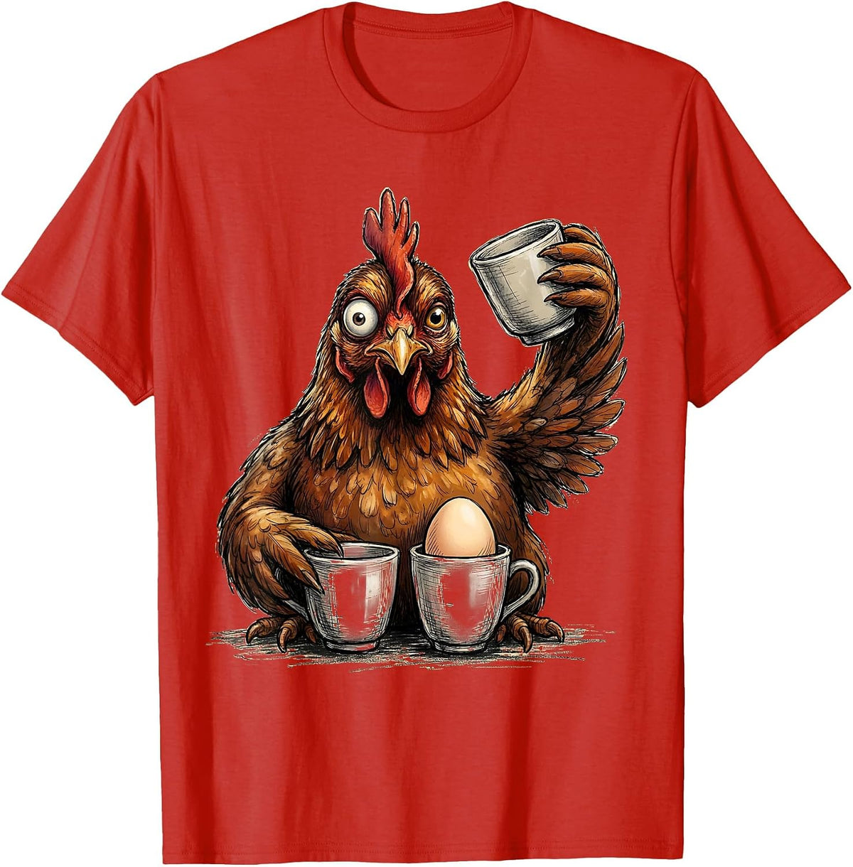 Men's Chicken Game Funny Novelty Gift for Chicken Lovers T-Shirt - Red