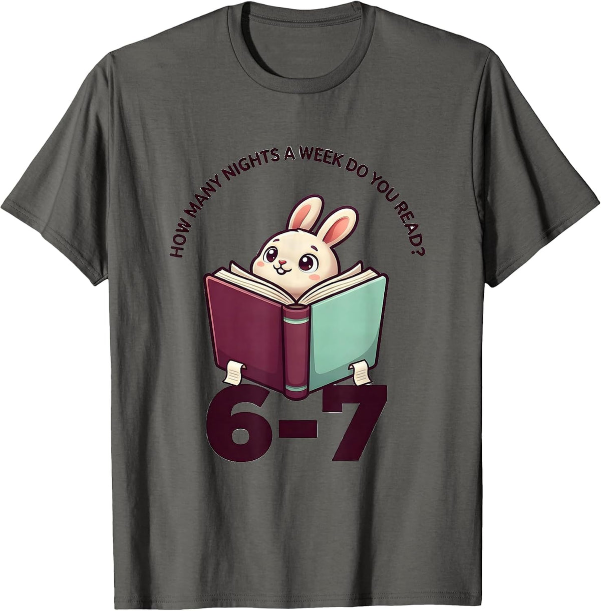 Men's How Many Nights A Week Do You Read? 6-7 Teacher T-Shirt - Asphalt Grey