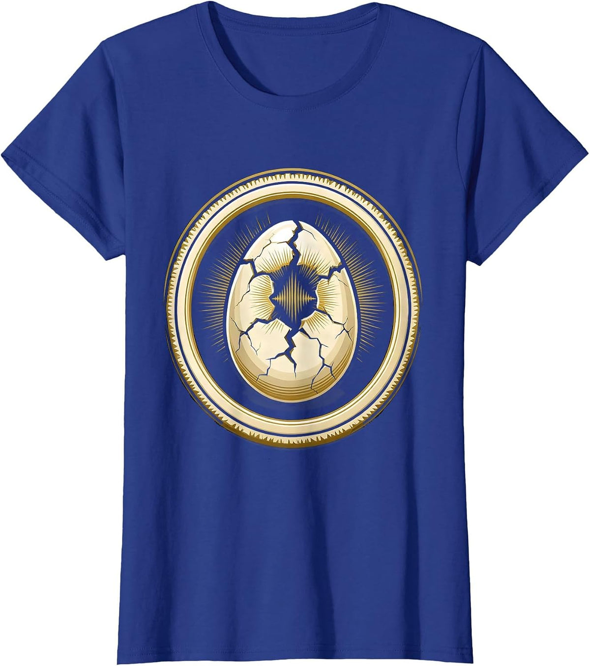 Women's Speech Therapy Cracked Egg Voice Burst Graphic T-Shirt - Royal Blue