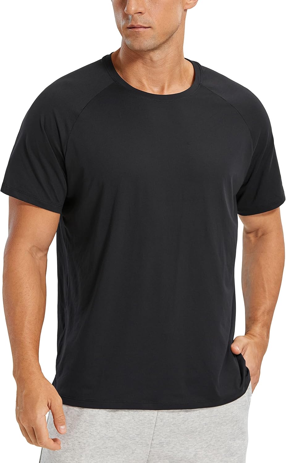 CRZ YOGA Lightweight Crewneck T-Shirts - Black