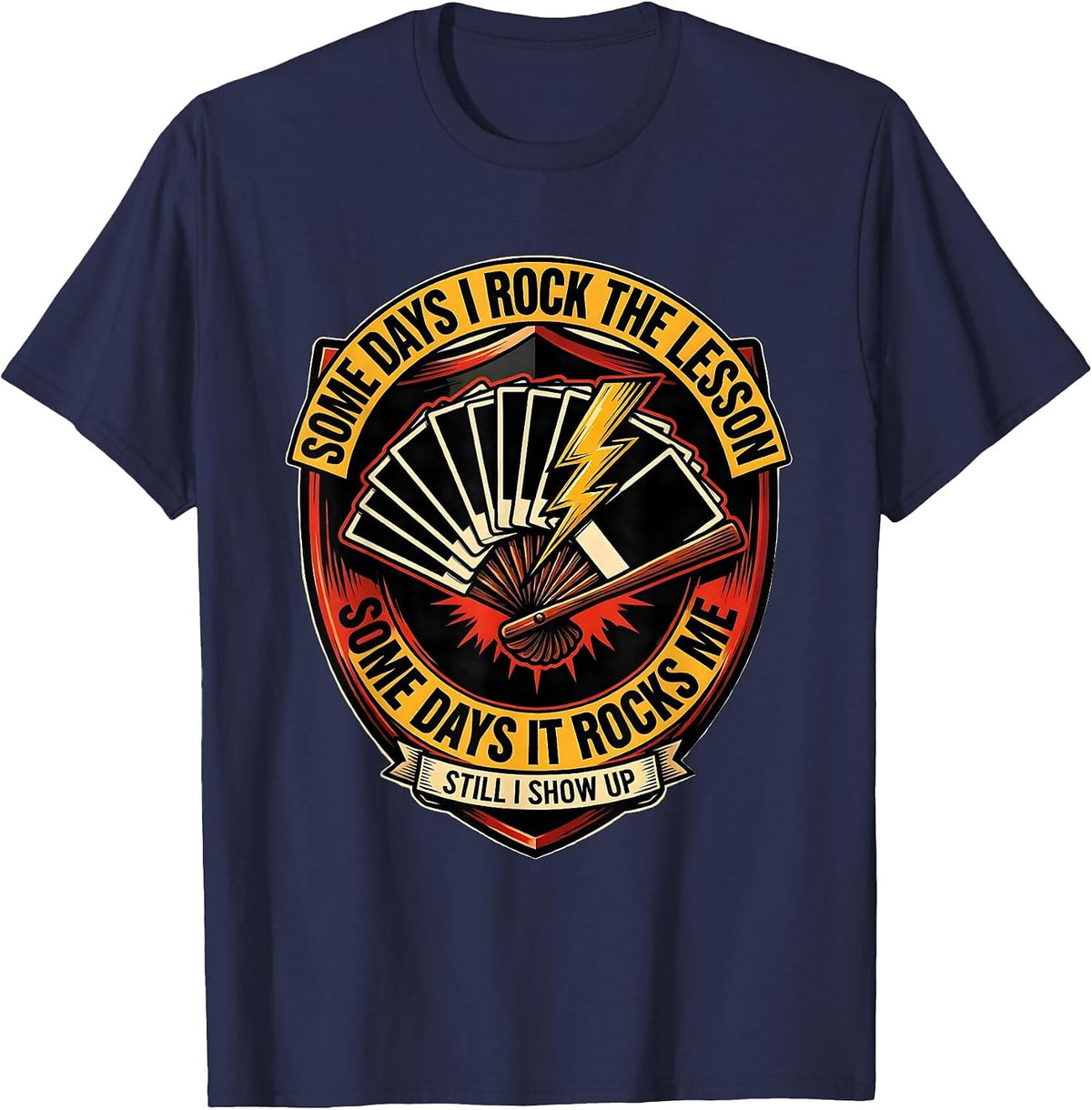 Some Days I Rock The Lesson Tattoo Sped Squad T-Shirt - Navy Blue
