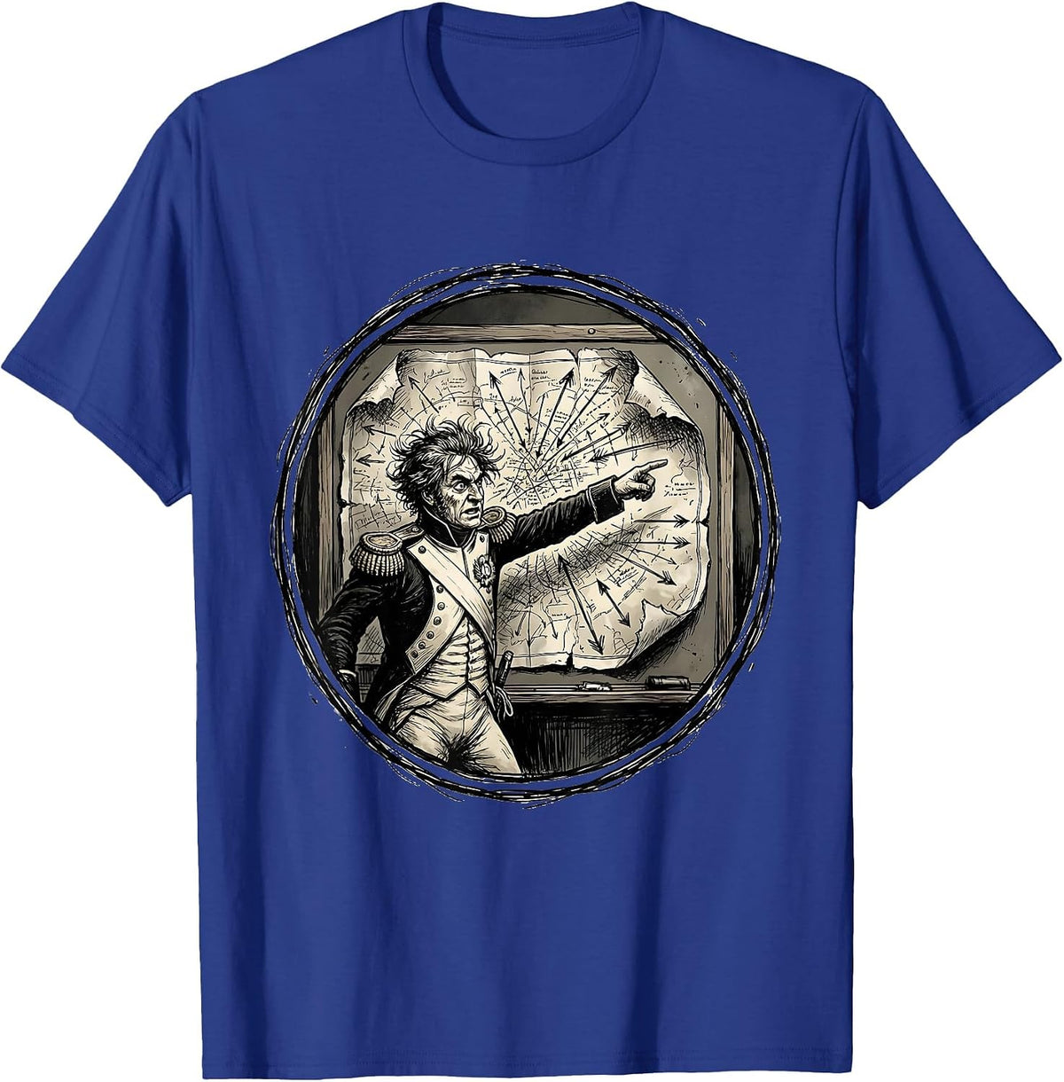 Chaos Coordinator Frazzled General Graphic T-Shirt - Royal Blue