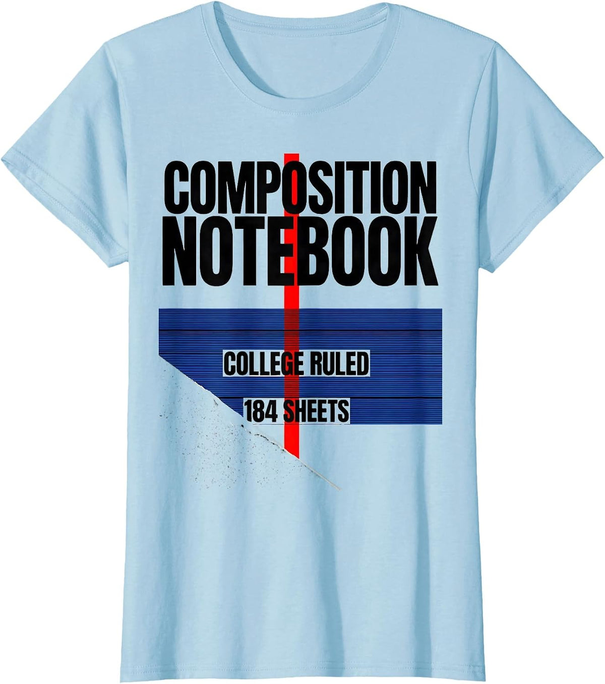 Composition Notebook College Ruled 184 Sheets Teacher T-Shirt - Baby Blue