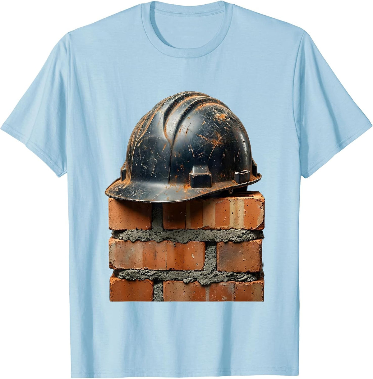 Men's Mason 67 Vintage Hard Hat and Bricks Graphic T-Shirt - Baby Blue