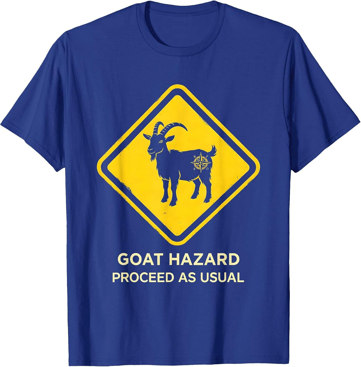 Men's Goat Hazard Proceed As Usual Freemason Square And Compass T-Shirt - Royal Blue