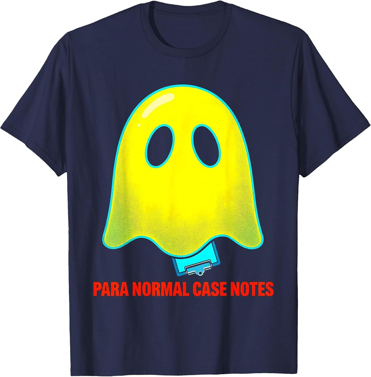 Para Normal Case Notes Pop Art Paraeducator Halloween Ghost T-Shirt - Navy Blue
