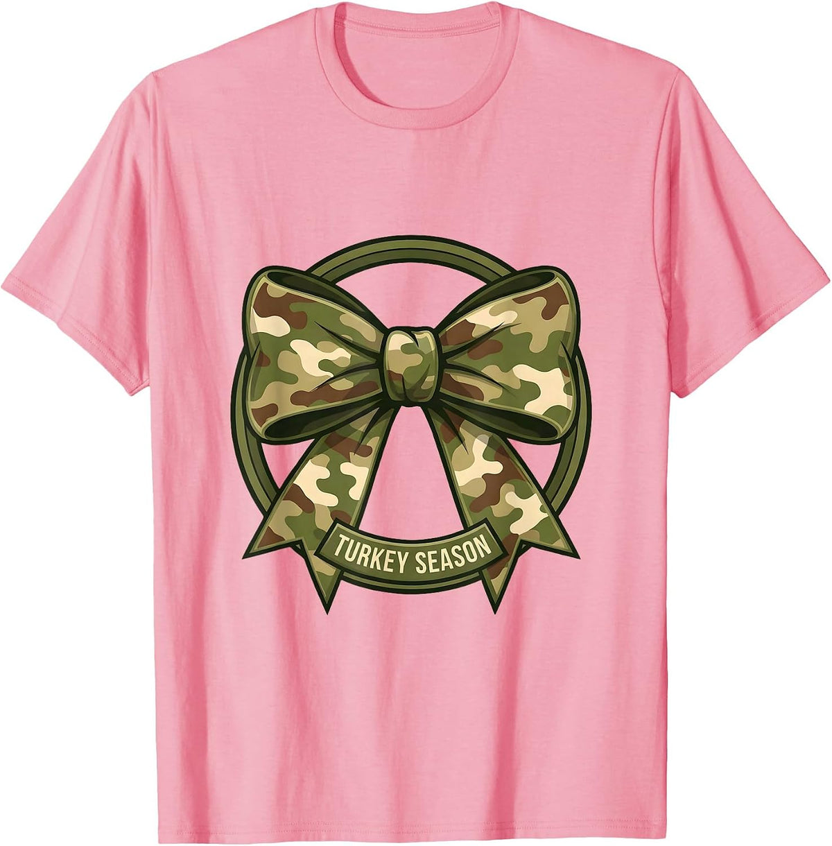 Men's Turkey Season Camo Bow Hunting Ol Lady Outdoor Pride T-Shirt - Pink