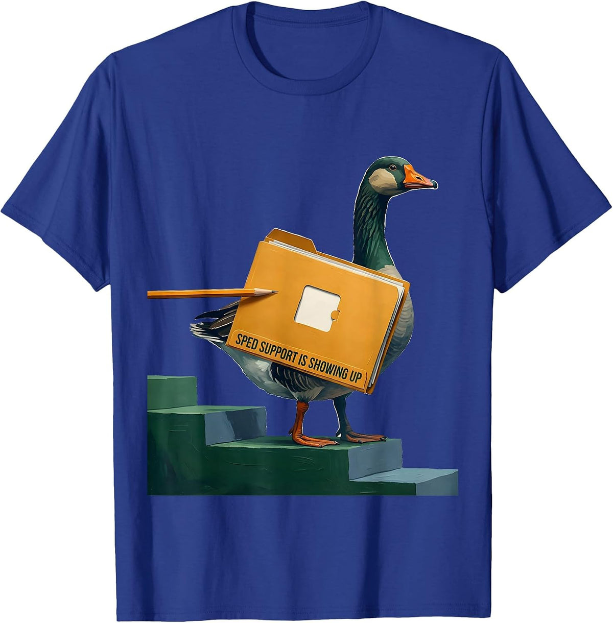 Men's SPED Support Is Showing Up Funny Special Education Teacher T-Shirt - Royal Blue