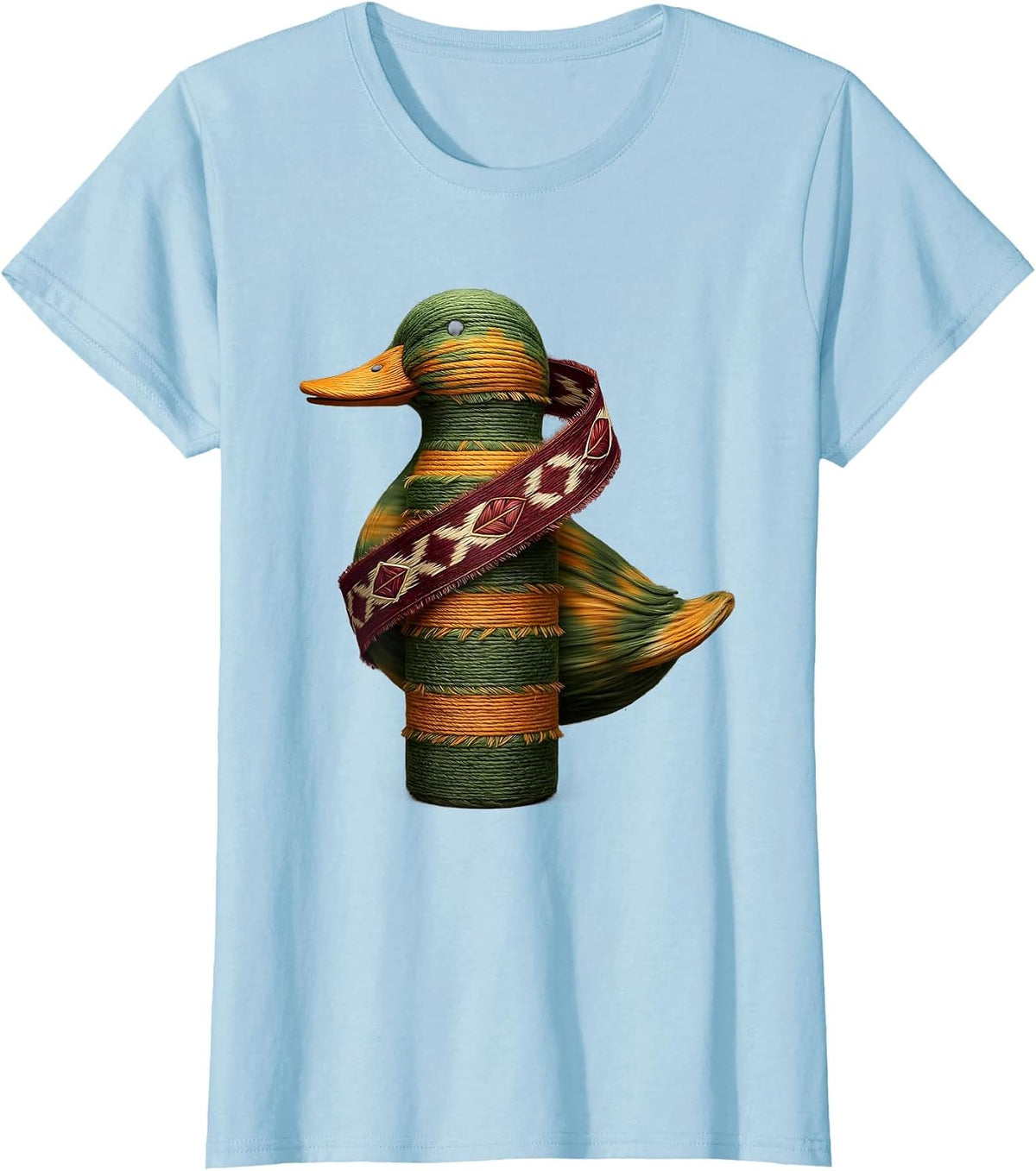 Women's Camo Duck Call Hunting Graphic Tee T-Shirt - Baby Blue