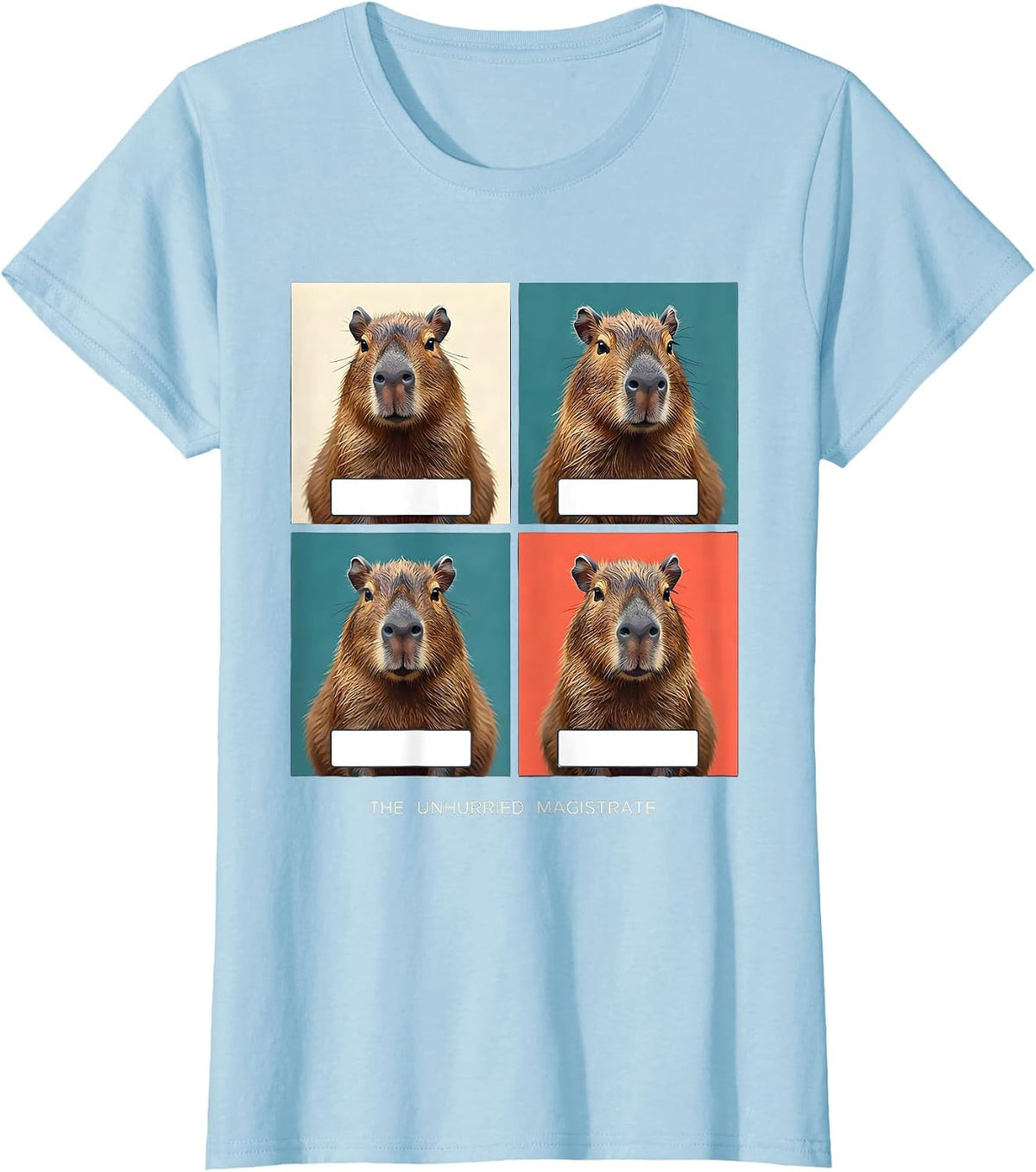 The Unhurried Magistrate Funny Capybara Animal Portrait Pet T-Shirt - Baby Blue
