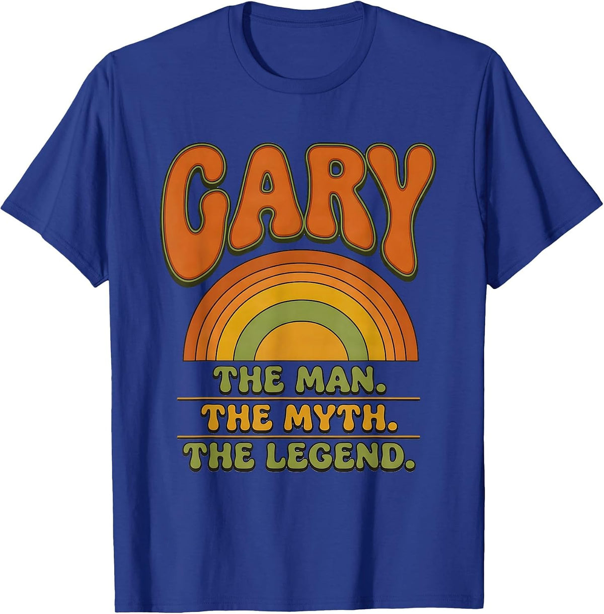GARY THE MAN THE MYTH THE LEGEND Vintage Retro Personalized T-Shirt - Royal Blue