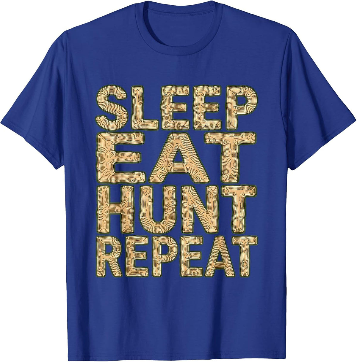 Men's Sleep Eat Hunt Repeat Camo Hunting Design T-Shirt - Royal Blue