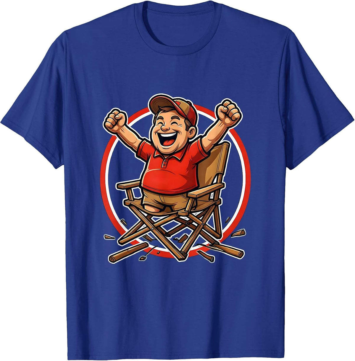 Men's Soccer Dad Sideline Superfan Cheering Illustration T-Shirt - Royal Blue