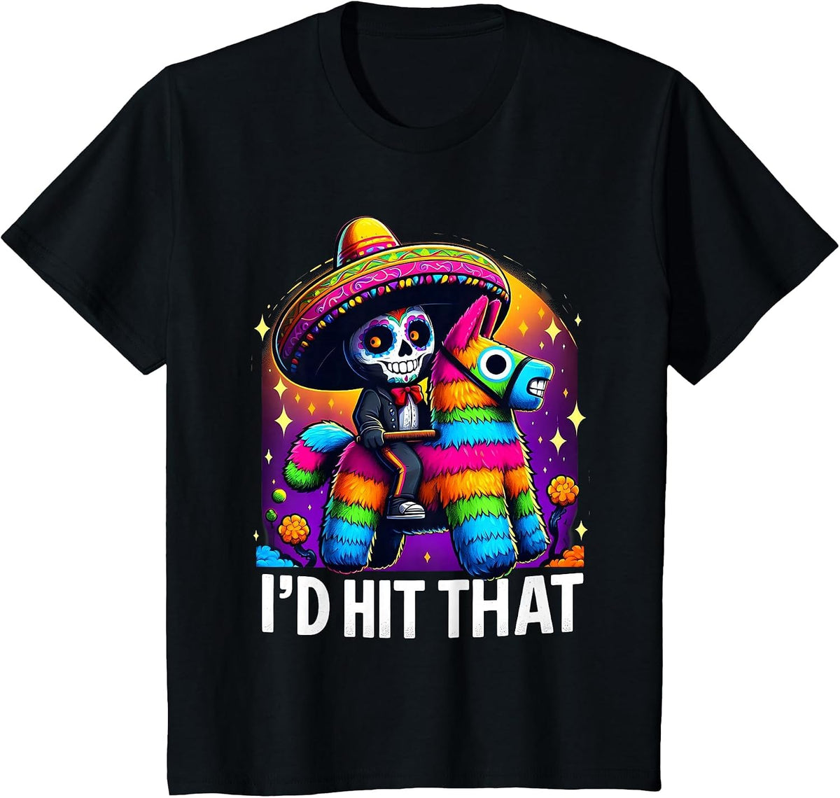 Cinco de Mayo Party Funny Mexican Party Pinatas I'd Hit that T-Shirt - Black