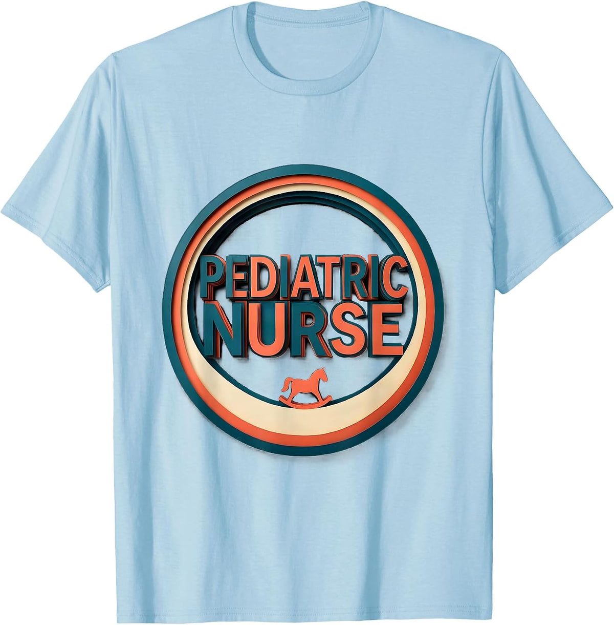 Men's Pediatric Nurse Cute Animal Paper Cutout NICU PICU Nurse T-Shirt - Baby Blue