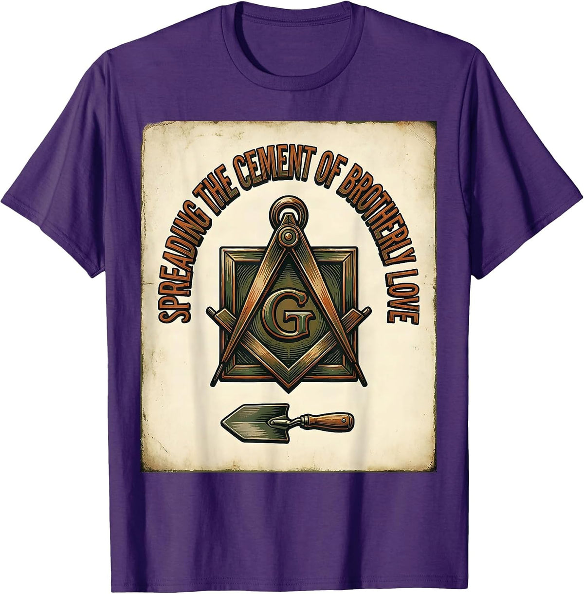 Spreading The Cement Of Brotherly Love Vintage Freemason T-Shirt - Purple