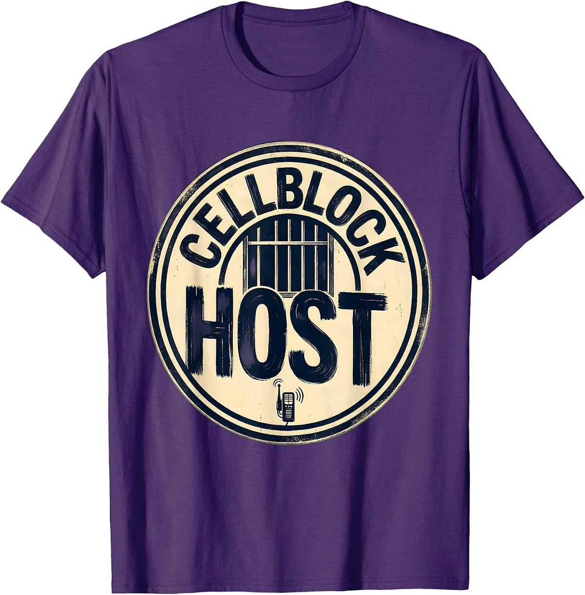 Cellblock Host Funny Police Officer Correctional Officer T-Shirt - Purple