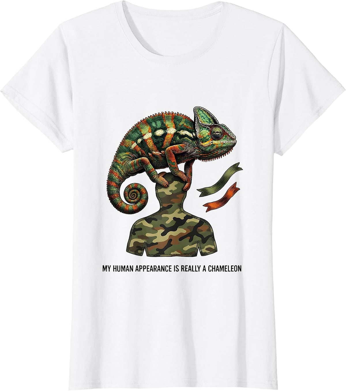 My Human Appearance Is Really A Chameleon Funny T-Shirt - White