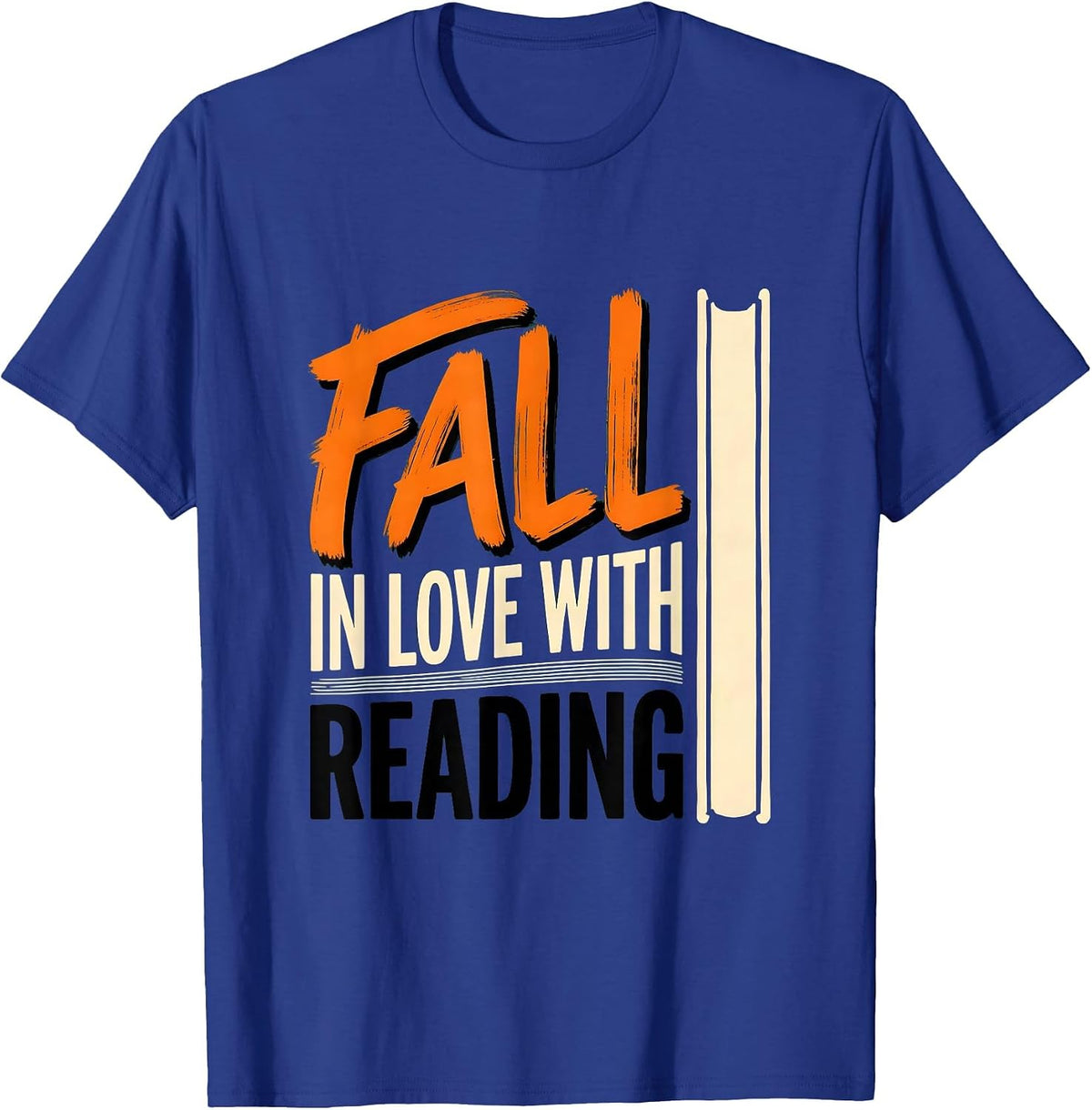 Fall In Love With Reading Cute Teacher Book Lover Autumn T-Shirt - Royal Blue