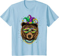 Bear Animal Lover Cute Mardi Gras Carnival Jester T-Shirt, Youth, Baby Blue, X-Small - As Pictured