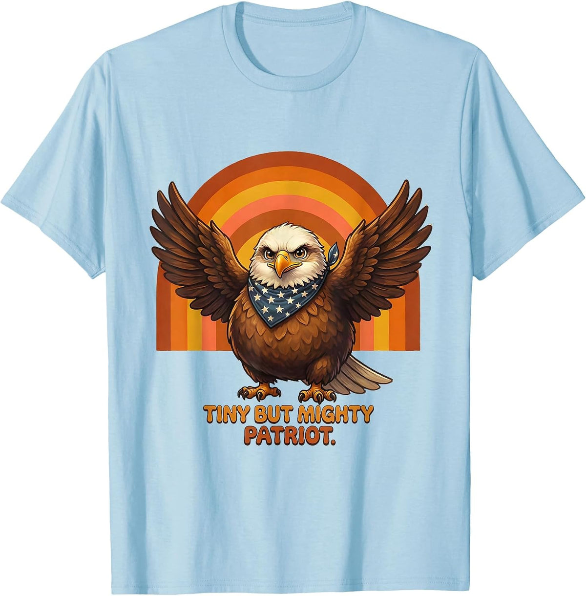 Tiny But Mighty Patriot Kids Patriot Day Design T-Shirt - Baby Blue