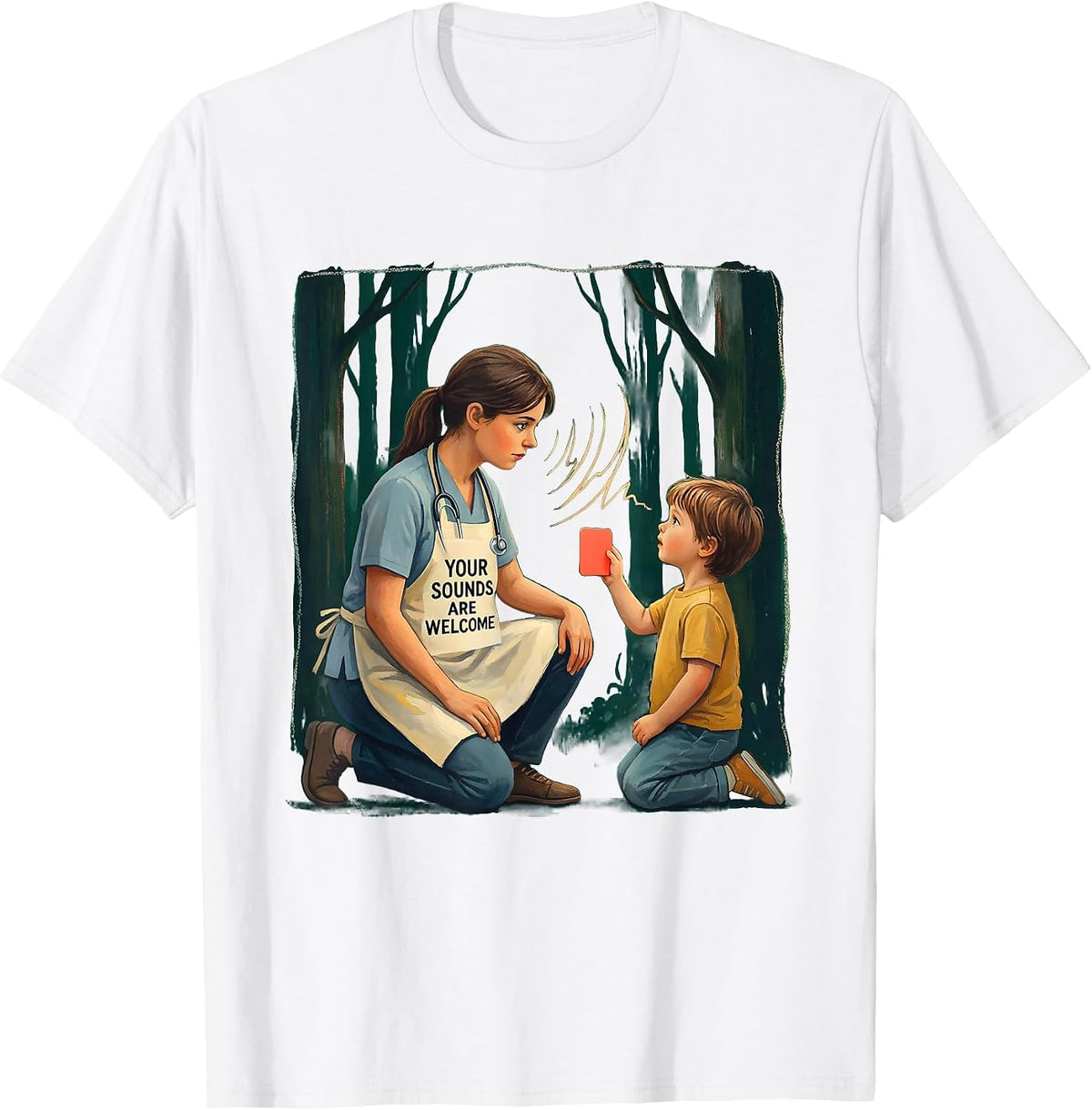 Men's Your Sounds Are Welcome Storybook Speech Language T-Shirt - White
