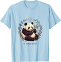 Men's Eat Bamboo and Nap Funny Panda Design T-Shirt - Baby Blue