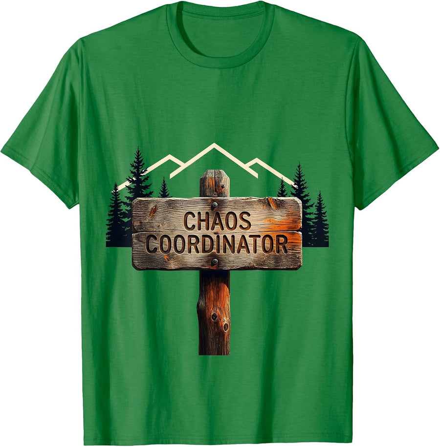 Men's Chaos Coordinator Funny Design T-Shirt - Kelly Green