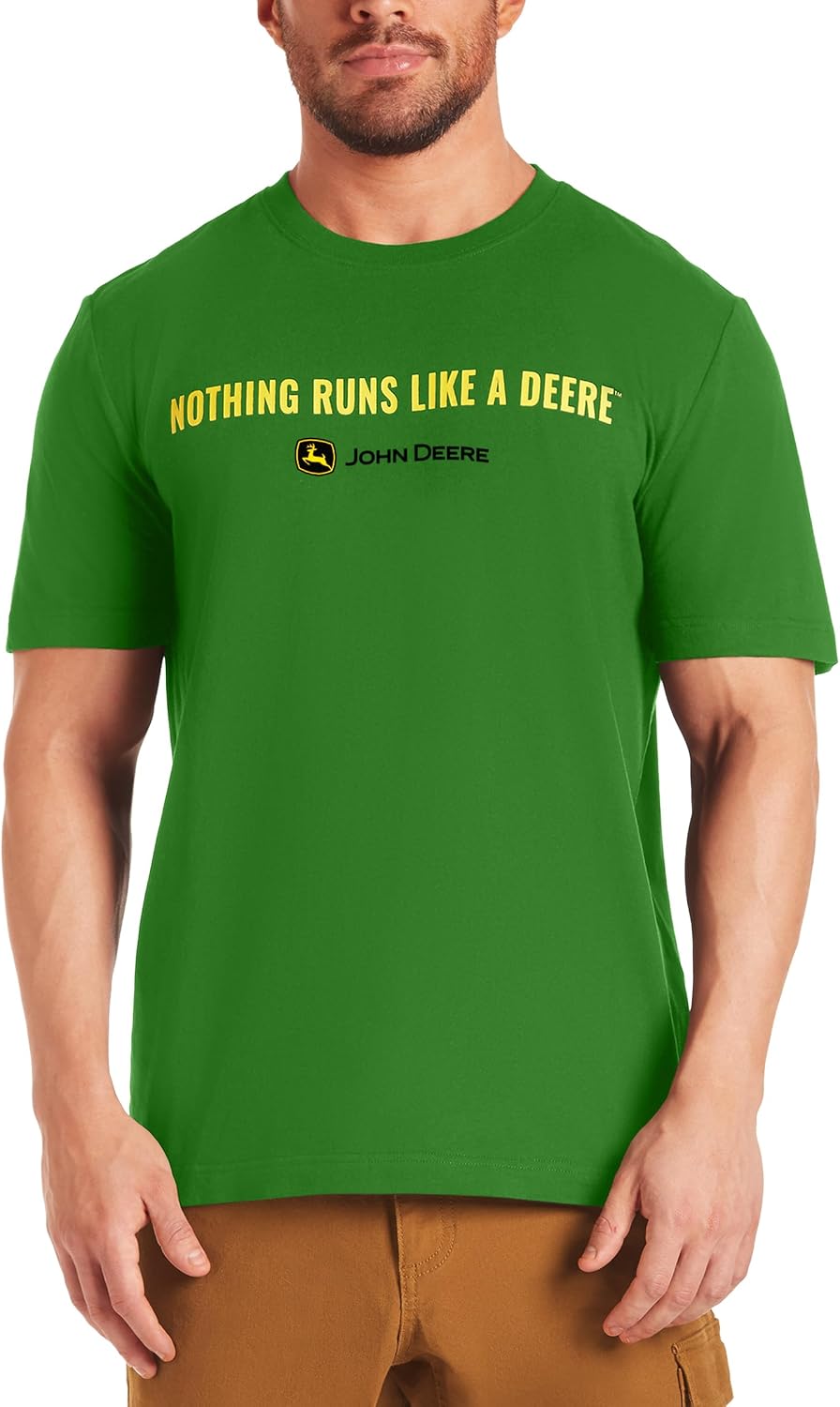 John Deere Men's Nothing Runs Like a Deere Graphic T-Shirt, Regular Fit - Green