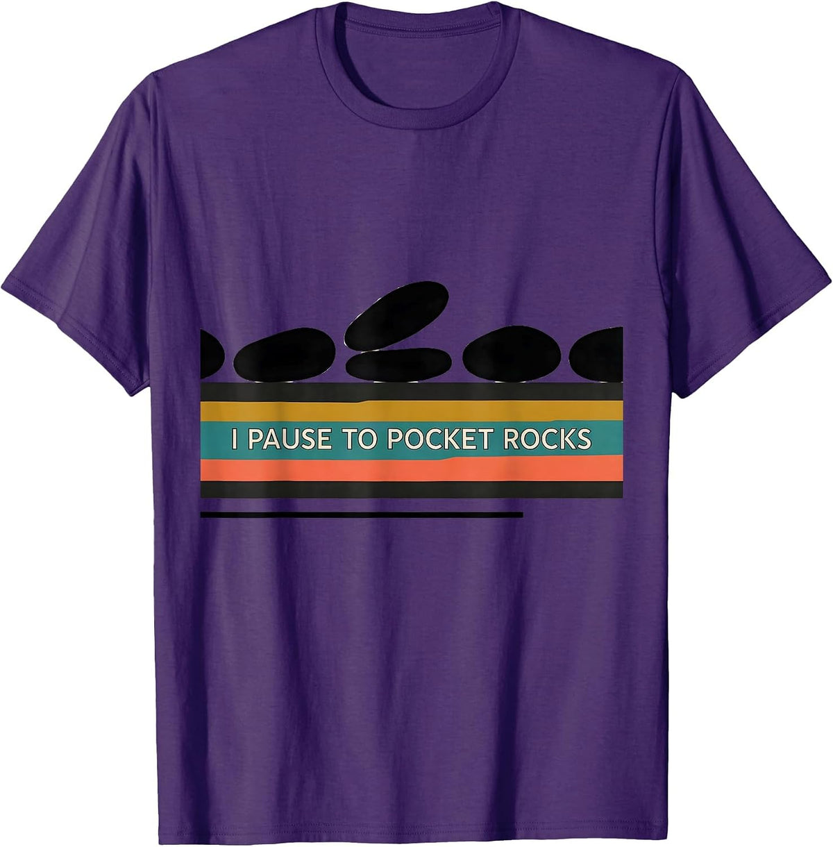 Men's I Pause To Pocket Rocks Funny Geology Rock Collector T-Shirt - Purple
