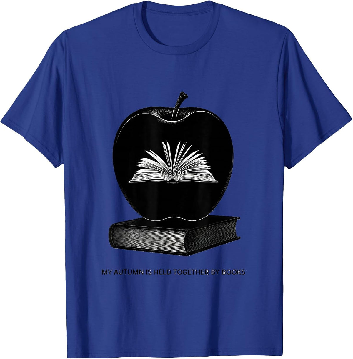 Men's My Autumn Is Held Together By Books Cute Teacher Book Lover T-Shirt - Royal Blue