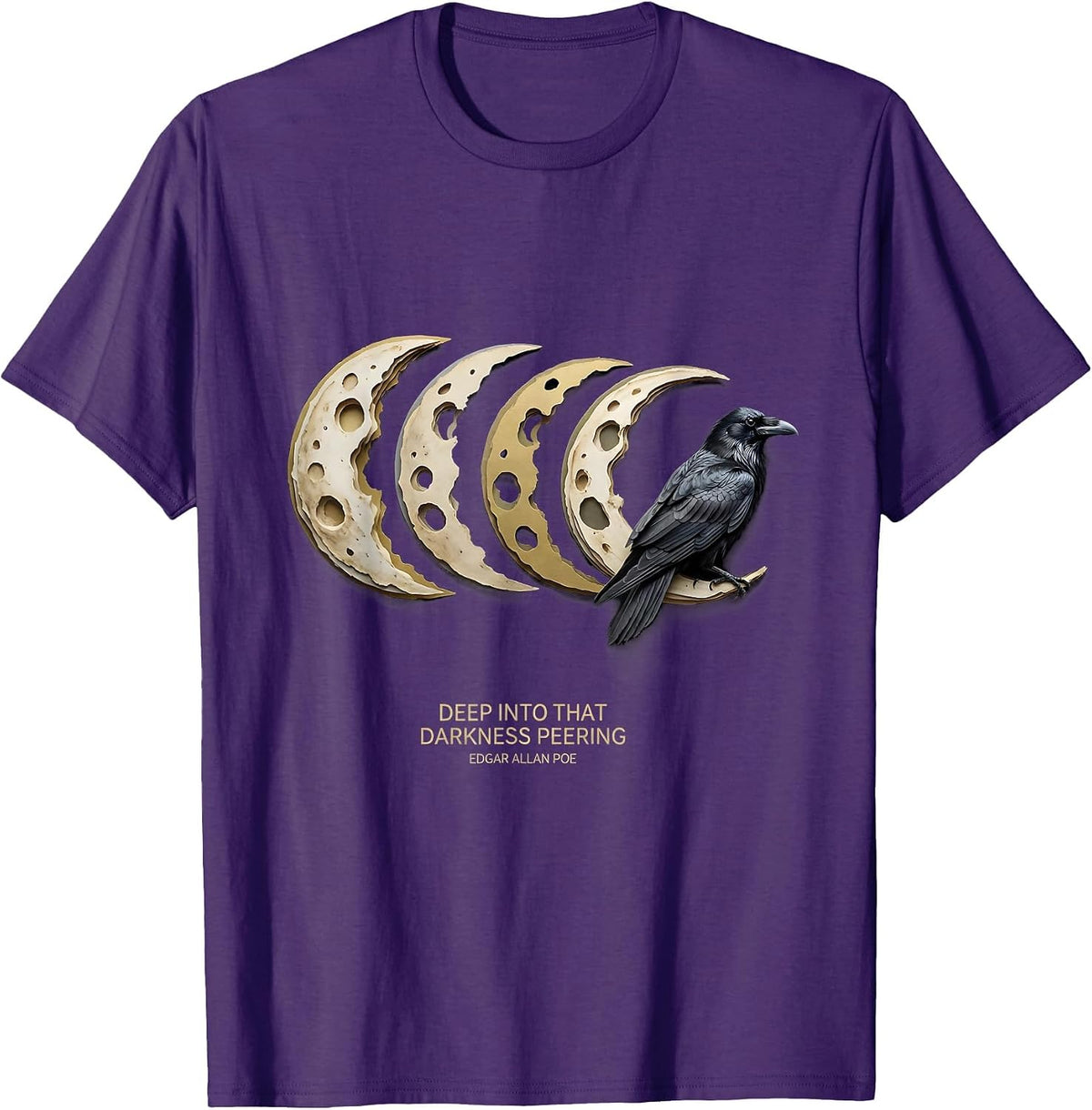 Deep into that darkness peering — Edgar Allan Poe Gothic T-Shirt - Purple
