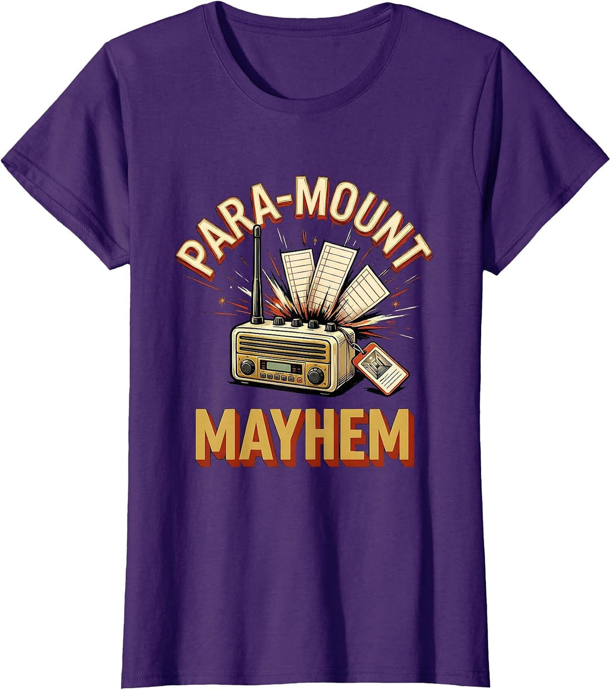 Women's Para-Mount Mayhem Funny Paraprofessional Paraeducator T-Shirt - Purple