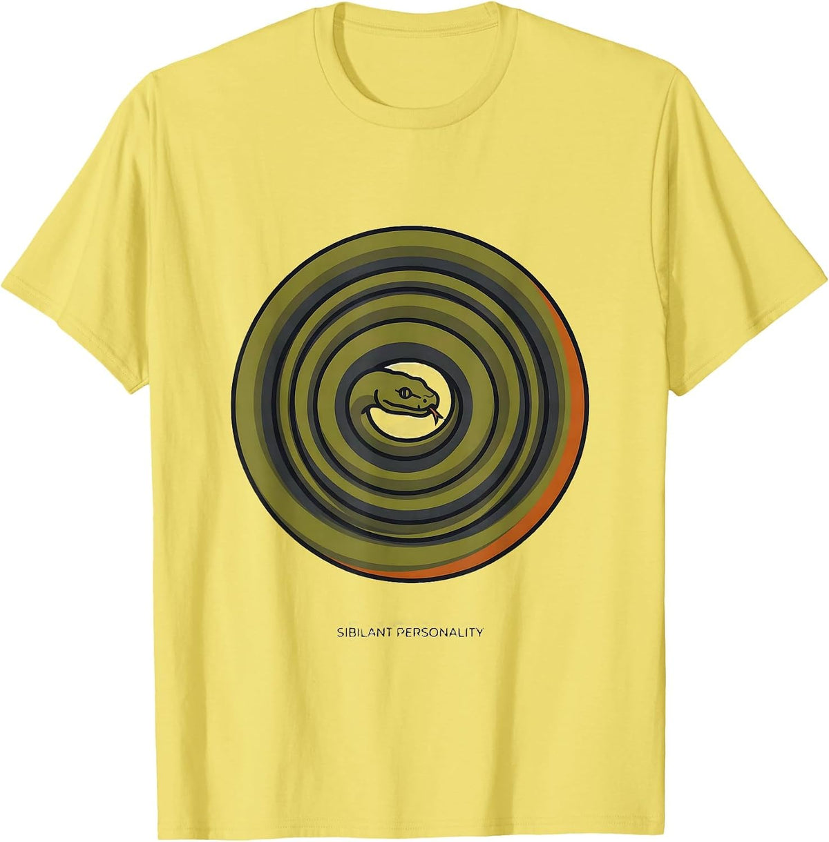 Men's Sibilant Personality Editorial Conceptual Speech Language T-Shirt - Lemon Yellow