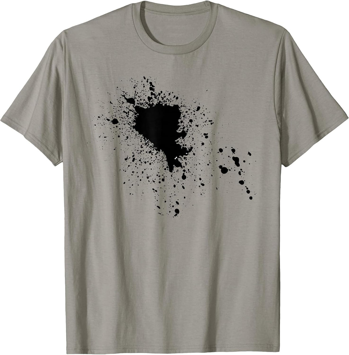 Cool Black Ink Splatter Paint Splat Splash T-Shirt Tee T-Shirt - Slate Grey