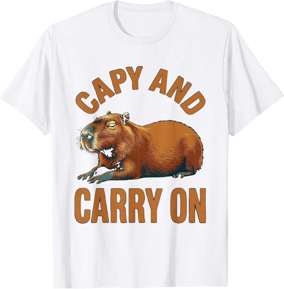 Men's Capy And Carry On Funny Capybara Meme Animal Lover Humor T-Shirt - White