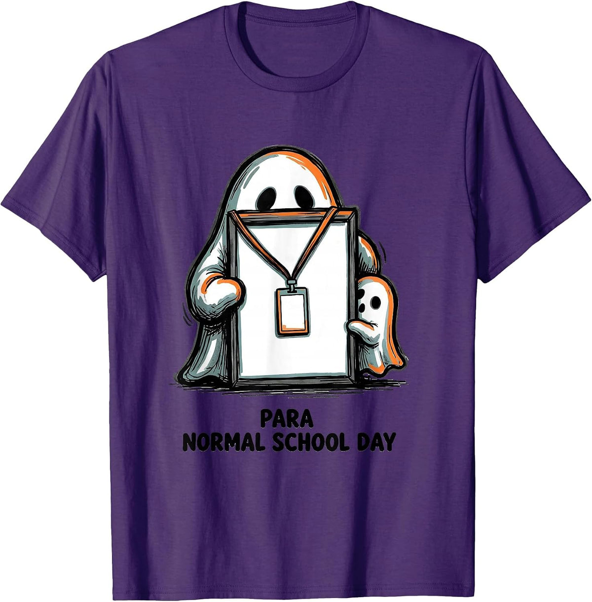 Men's Para Normal School Day Ghost Sped Paraeducator Halloween T-Shirt - Purple