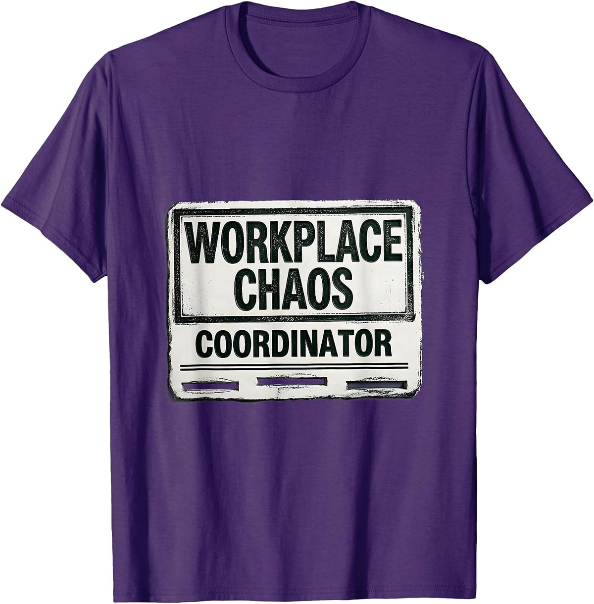 Men's Workplace Chaos Coordinator Funny Office Boss Coworker Gift T-Shirt - Purple
