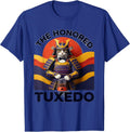 The Honored Tuxedo Funny Cat Warrior Japanese Ukiyo-e Anime T-Shirt - Royal Blue
