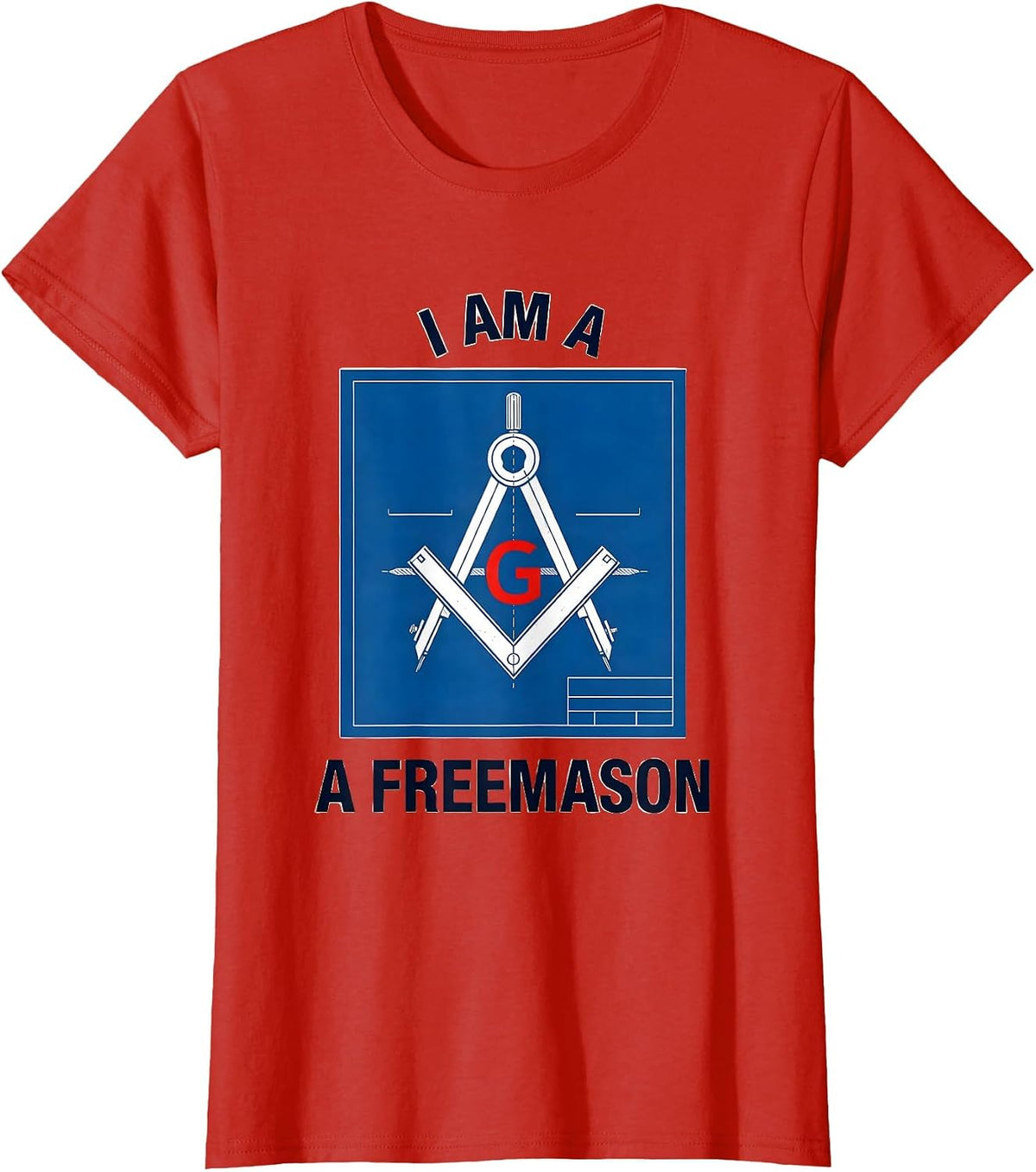 I Am A Freemason Technical Blueprint Masonic Fraternal Pride T-Shirt - Red