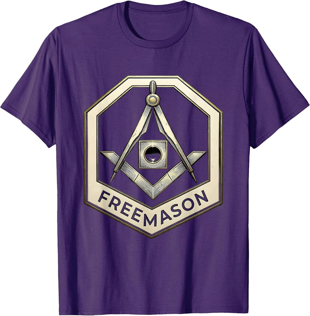 Men's Freemason Square and Compass Masonic Fraternal Pride T-Shirt - Purple