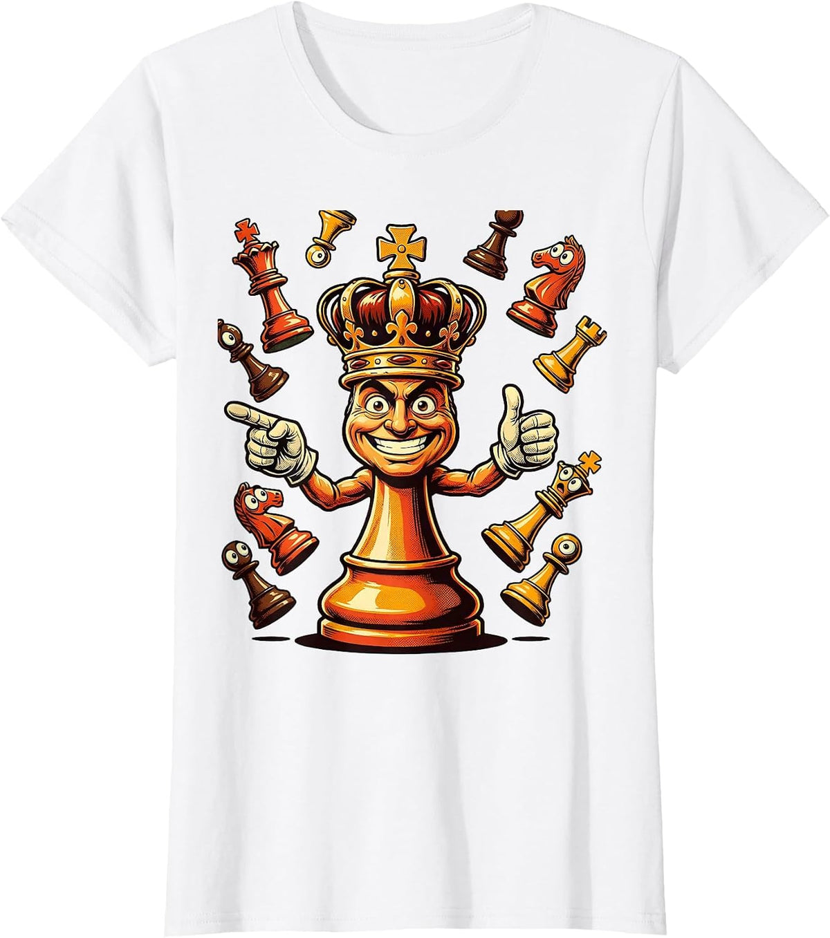 Women's Chaos Coordinator Chess King Graphic T-Shirt - White