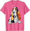 Bassett Hound Dog Breed Graphic T-Shirt - Pink Heather